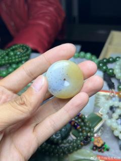 点墨青花带糖平安扣